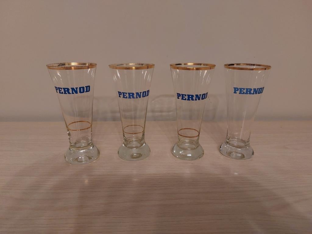 Pernod borrel glaasjes, Ophalen of Verzenden, Zo goed als nieuw, Borrel- of Shotglas