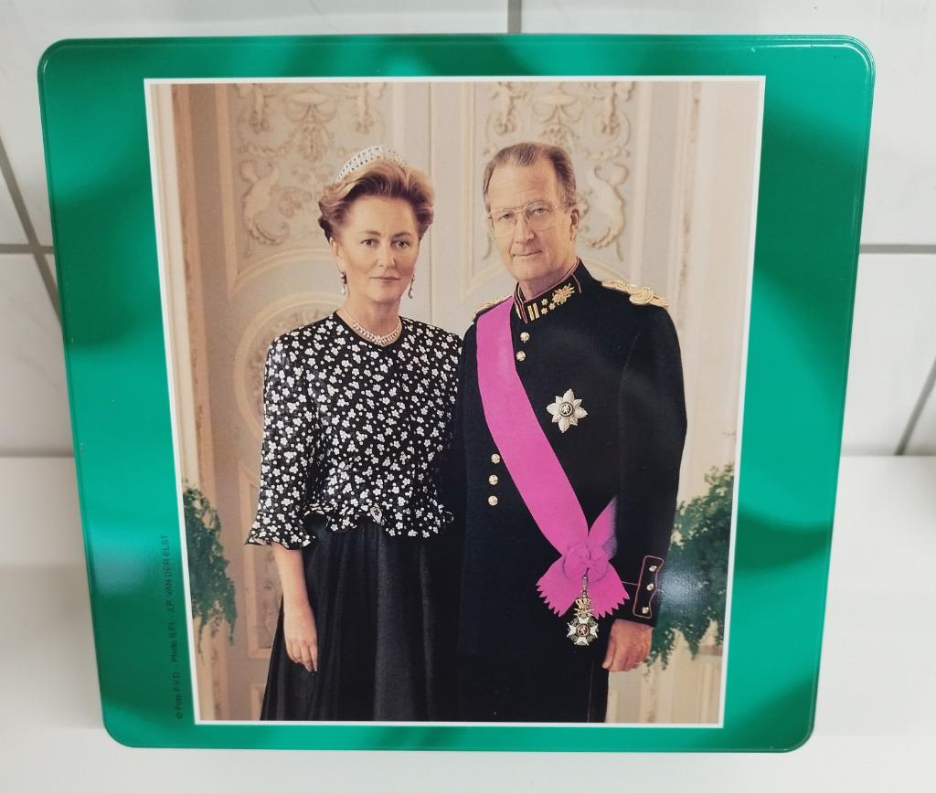 Koning Albert II en Koningin Paola op Delacre trommel, Verzamelen, Ophalen of Verzenden, Nieuw, Overige typen