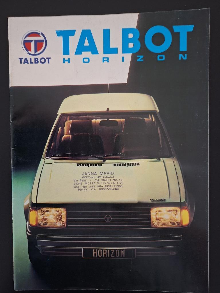 Talbot Horizon 1982 Italie brochure 24 pages, Enlèvement ou Envoi, Utilisé, Autres marques