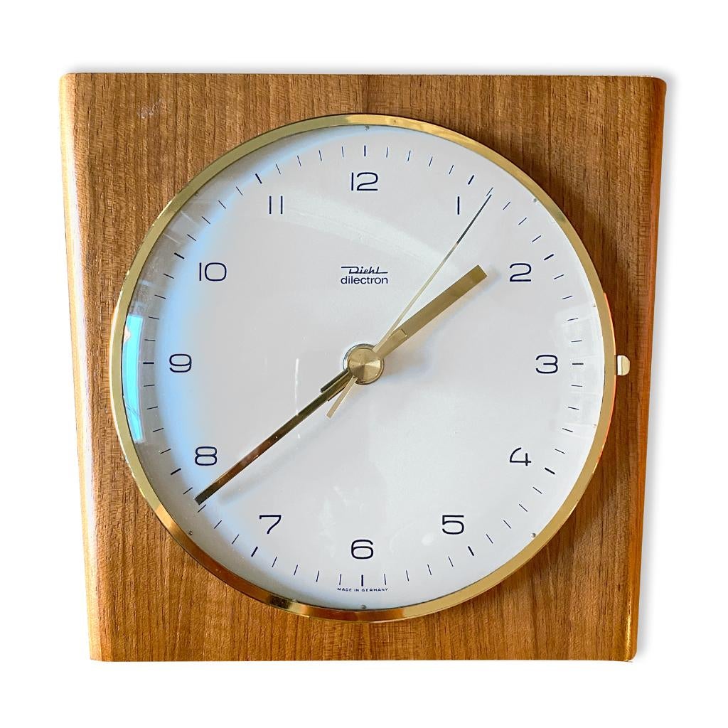Mooi vintage wandklokje, jaren '60 merk Diehl (hersteld), Enlèvement ou Envoi