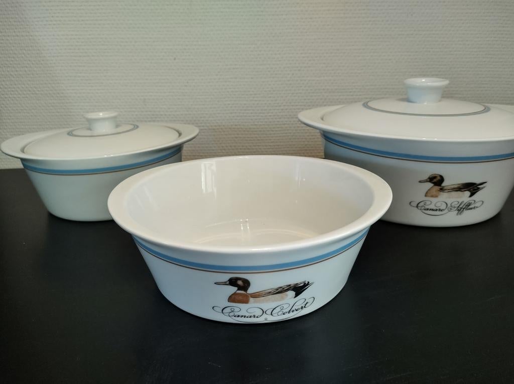 Vuurvaste kommen porcelaine d'Auteuil, Canard Siffleur, Ophalen of Verzenden, Bord(en)