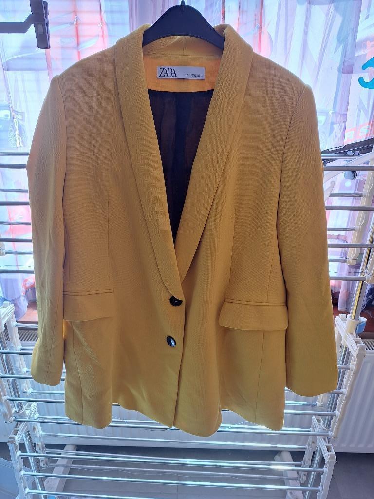 Gele blazer Zara, Xl, Kleding | Dames, Zara, Geel, Maat 46/48 (XL) of groter, Ophalen of Verzenden