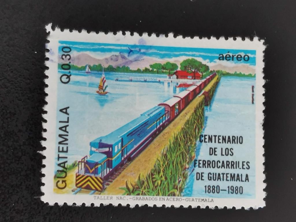 Guatemala 1983 - spoorwegen, trein, locomotief, Ophalen of Verzenden, Gestempeld, Midden-Amerika