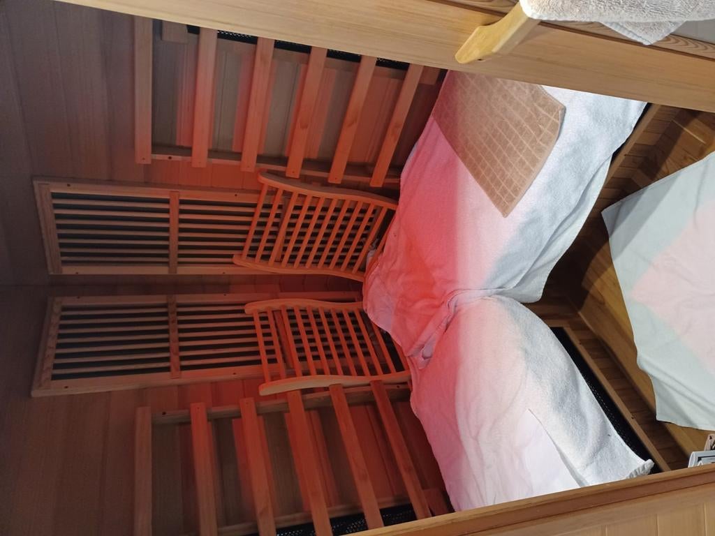 Cabine infrarouge pour 4 personnes, modèle d'angle, radiateu, Enlèvement, Comme neuf, Infrarouge