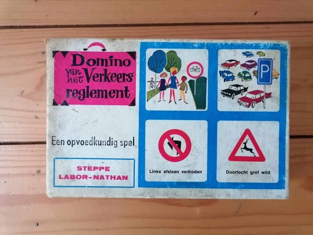 Vintage Domino van het Verkeersreglement – Steppe Labor-Nath, Antiek en Kunst, Ophalen