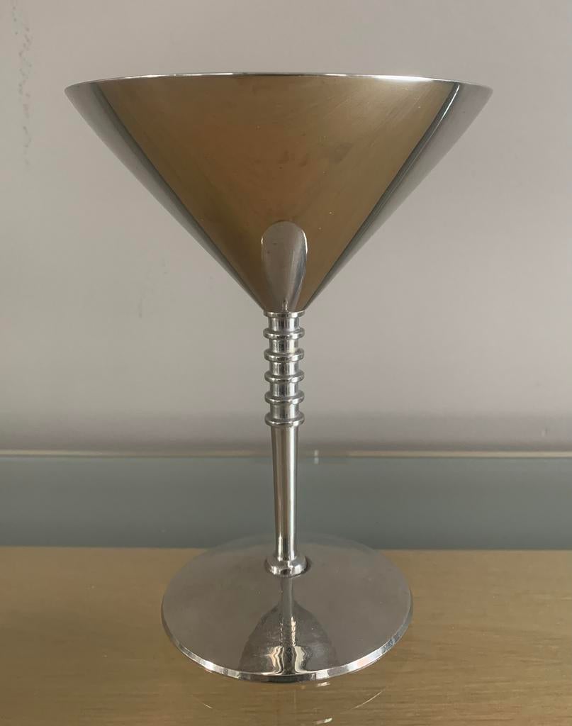 coctail Martini glas in stainless steel, Ophalen, Gebruikt, Overige typen