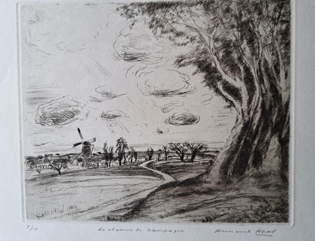 Armand Apol 1879-1950 belle grande gravure 5/10, Antiquités & Art, Enlèvement ou Envoi