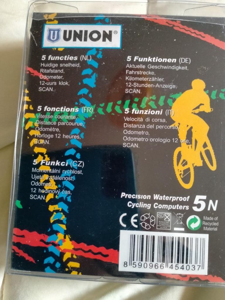 Nieuwe fietscomputer;5 functies.Merk:Union., Fietsen en Brommers, Ophalen, Nieuw