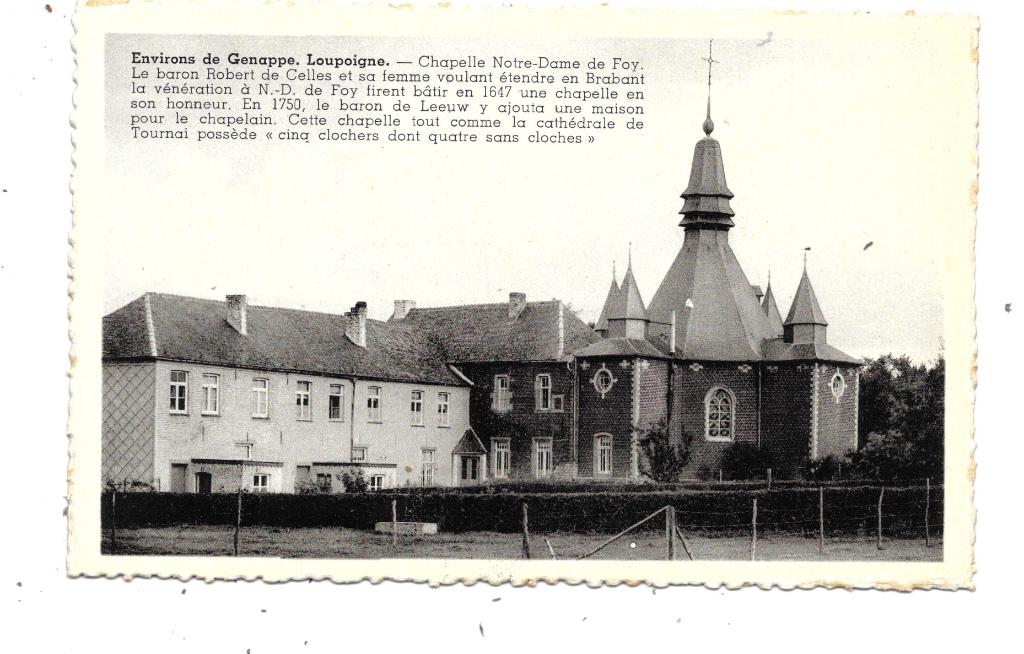 Loupoigne NA7: Chapelle Notre-Dame de Foy, Collections, Envoi, 1920 à 1940, Non affranchie, Brabant Wallon