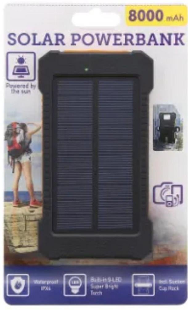 8000mAh draagbare USB-oplader zonne-energiebank, Telecommunicatie, Powerbanks, Nieuw, Ophalen of Verzenden