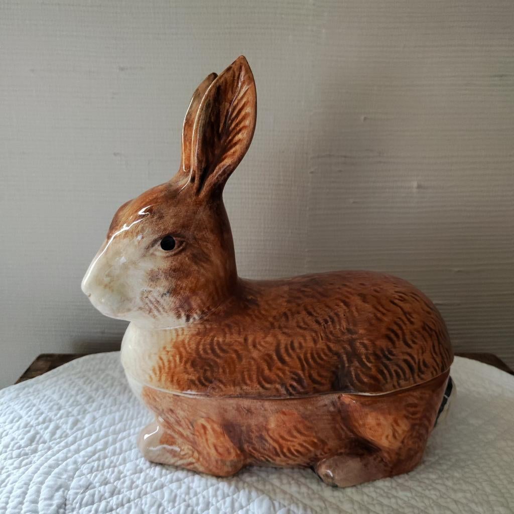 MICHEL CAUGANT konijnenterrine, Antiek en Kunst, Ophalen