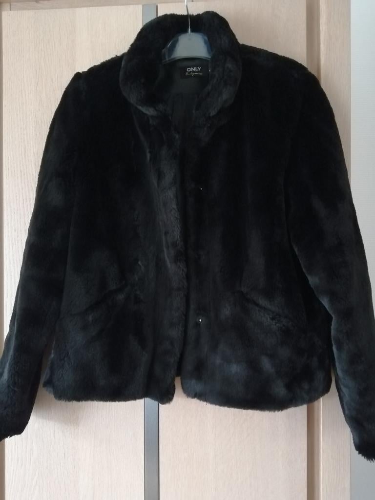 zwarte korte dames bontjas  xs, Only, Zwart, Ophalen of Verzenden, Maat 34 (XS) of kleiner