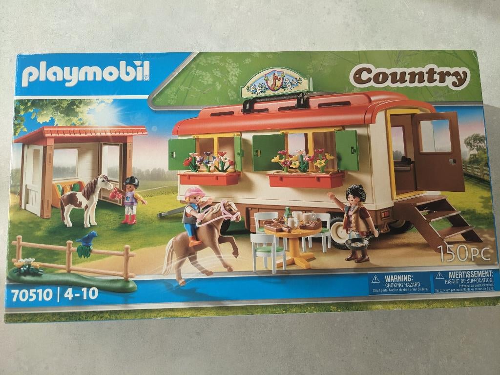 Playmobil Country 70510 Paarden woonwagen, Ophalen of Verzenden, Zo goed als nieuw, Complete set