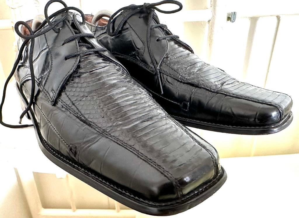 Straatschoenen, merk Stacy Adams, maat 43 (9.5, Stacy Adams, Zwart, Zo goed als nieuw, Veterschoenen