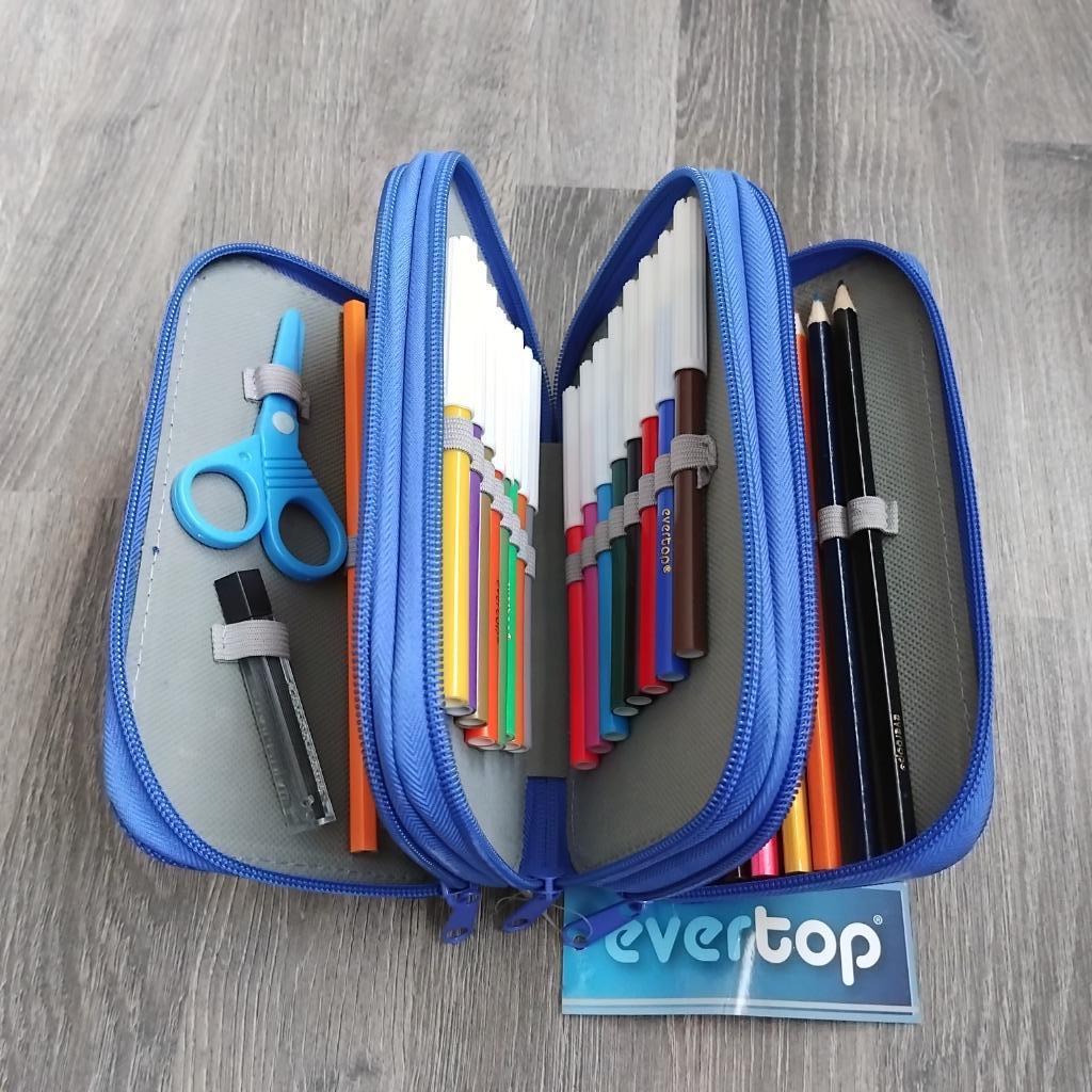 EVERTOP 3 pennenetui met scharnieren, Diversen, Schoolbenodigdheden, Nieuw, Ophalen of Verzenden