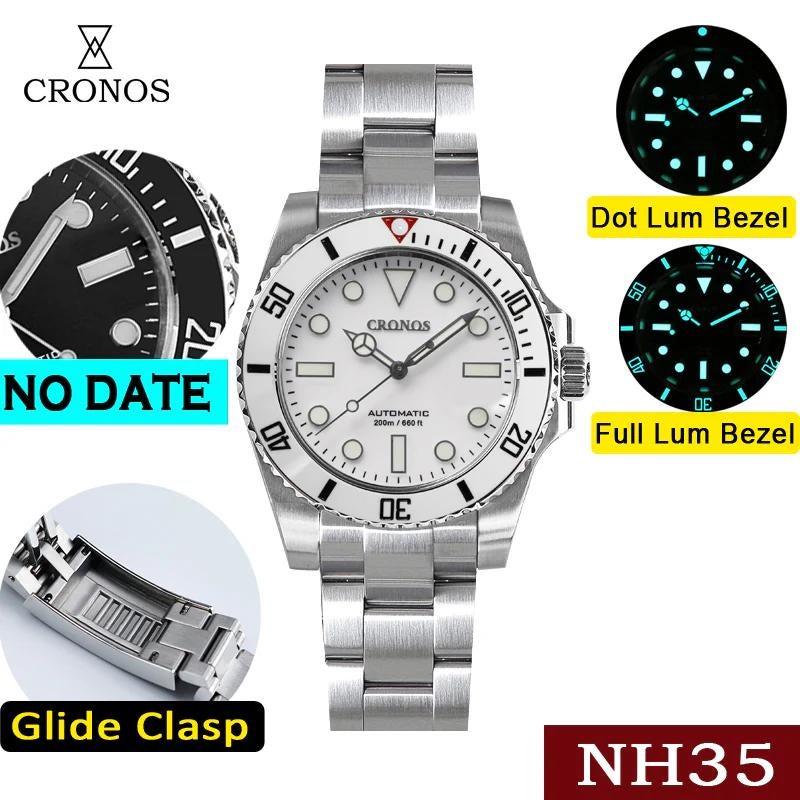 Cronos No Date Sub Diver Water Ghost L6015, Handtassen en Accessoires, Horloges | Heren, Nieuw, Staal, Staal, Ophalen of Verzenden