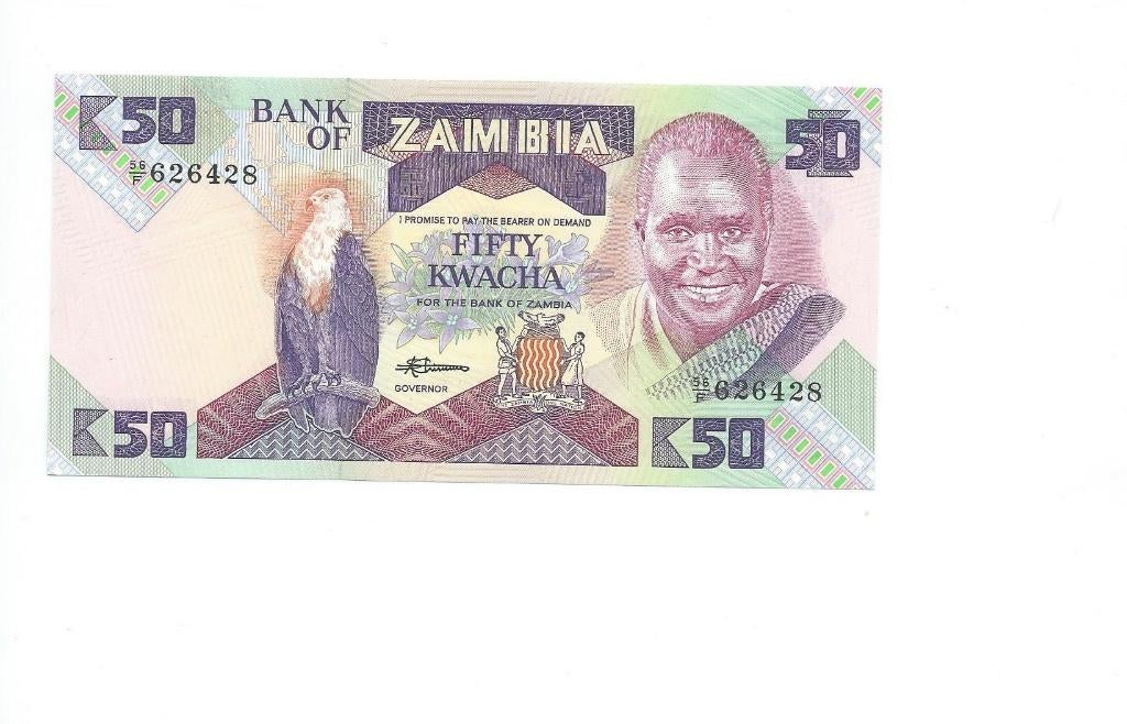 Zambia, 50 Kwacha ND(1986-88), UNC., Postzegels en Munten, Bankbiljetten | Afrika, Ophalen of Verzenden, Zambia, Los biljet
