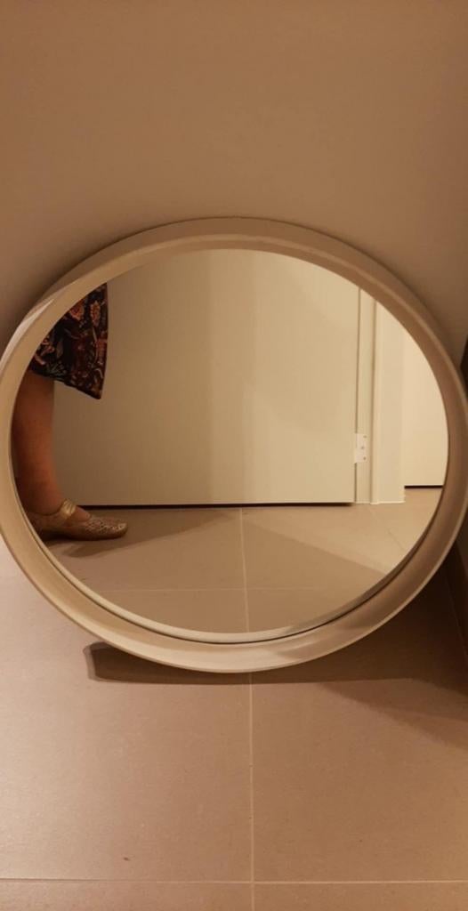 Ronde spiegel beige, Ophalen, Rond