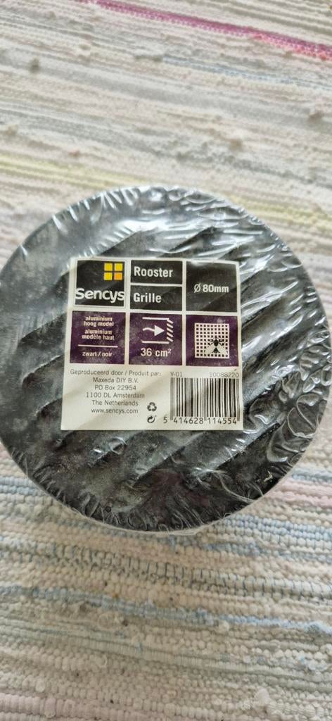 Grille ronde Sencys modèle haut 80mm noir mat, Huis en Inrichting, Ophalen of Verzenden
