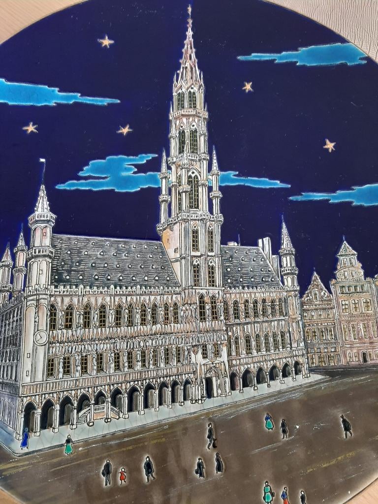 Hotel de Ville de Bruxelles,manufacture des émaux de  LONGWY, Enlèvement ou Envoi