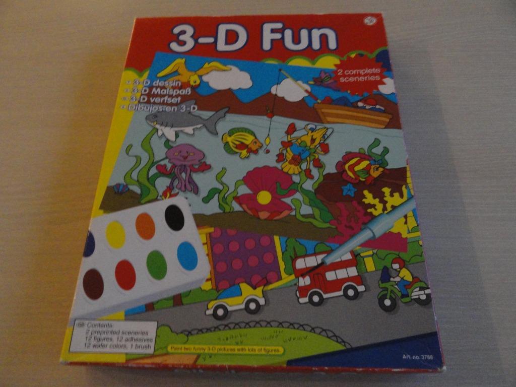 3-D Fun (Kleur en Plakpret), Ophalen, Nieuw, Knutselen