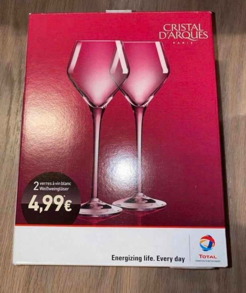 2 verres Cristal d'Arques NEUFS, Enlèvement, Neuf