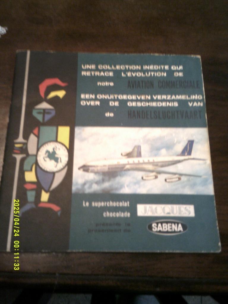 album chocolat jacques: Sabena : aviation commercial complet, Livres, Enlèvement ou Envoi, Comme neuf, Album d'images