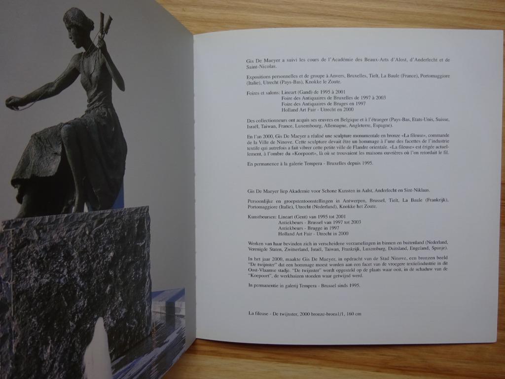Gis De Maeyer, éditions Tempera, Bruxelles 2003, Enlèvement ou Envoi, Comme neuf, Sculpture