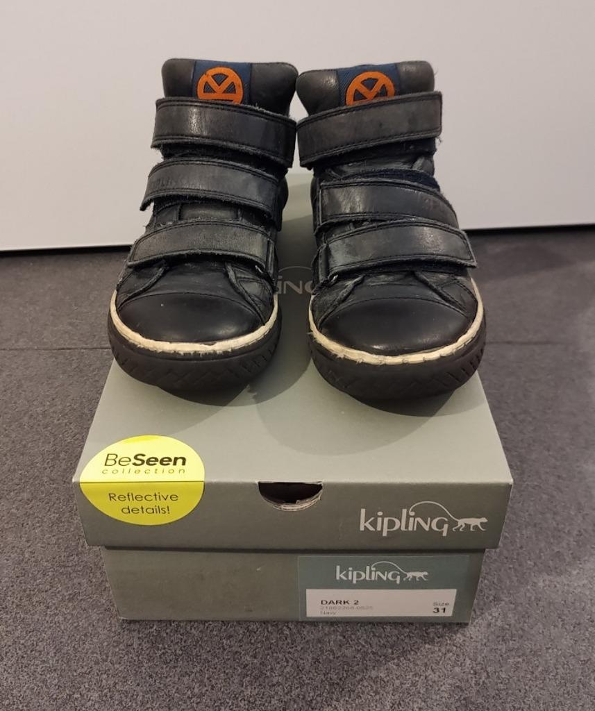 Donkerblauwe lederen hoge jongensschoenen, maat 31, Gebruikt, Kipling, Schoenen, Ophalen of Verzenden
