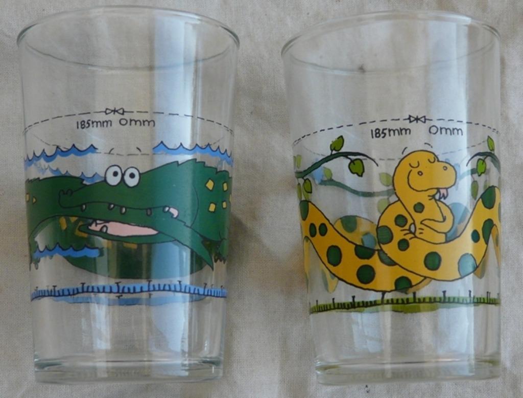 Set Limonade / Softdrink Glazen, Kinderen, 15cl, 2 stuks., Enlèvement ou Envoi, Utilisé, Verre à soda