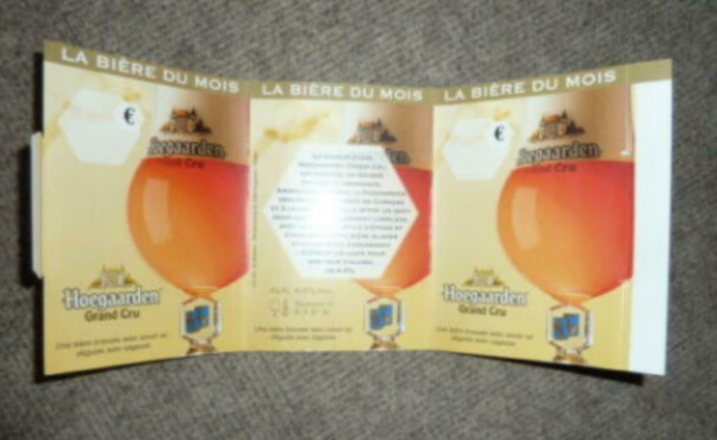 # tafel reclame HOEGAARDEN GRAND CRU Bier van de maand, Enlèvement ou Envoi, Utilisé, Autres types, Autres marques
