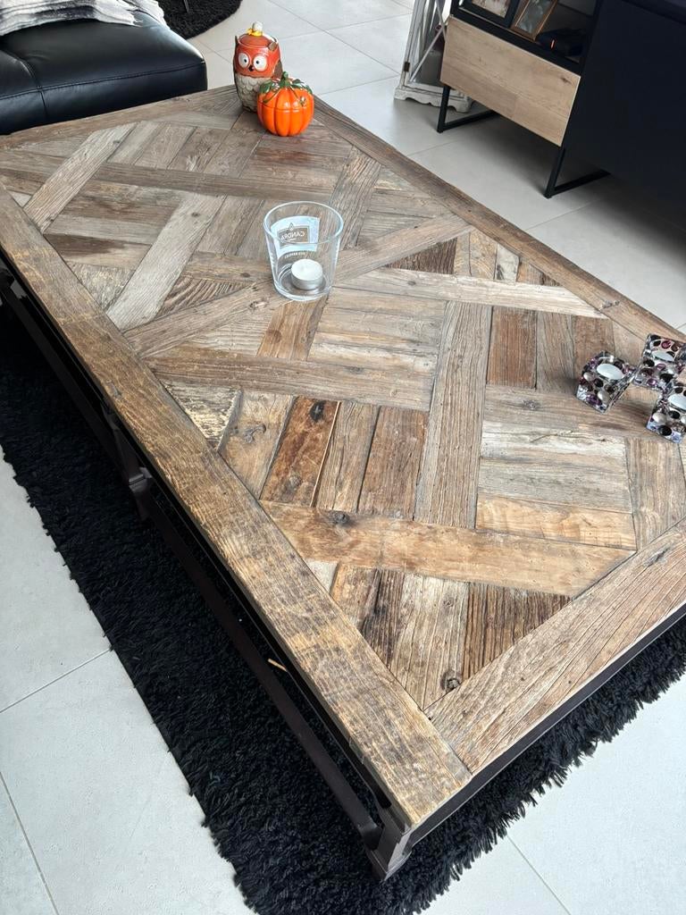 Table basse en chêne massif 1,90 x 0,90 m, Enlèvement, Comme neuf, Chêne