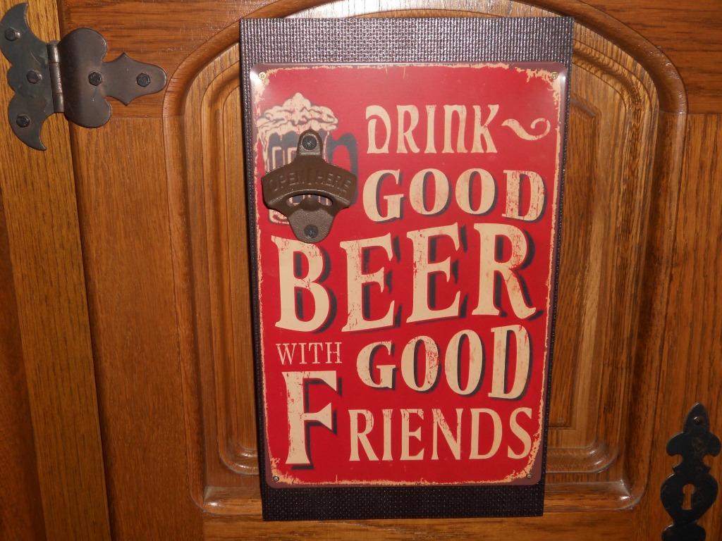 reclame plaat drink good beer met flessen opener, Enlèvement ou Envoi, Neuf