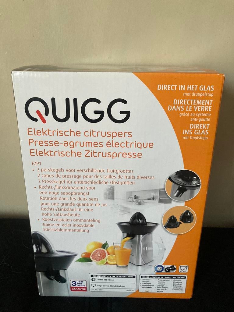 Nieuw Quigg elektrische citruspers, Ophalen of Verzenden, Nieuw, Elektrisch, Citruspers