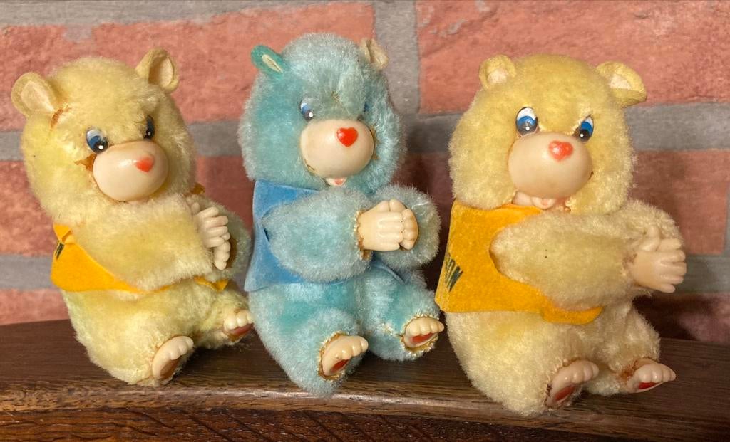 3 retro care Bears knijpbeertjes., Verzamelen, Ophalen of Verzenden, Gebruikt