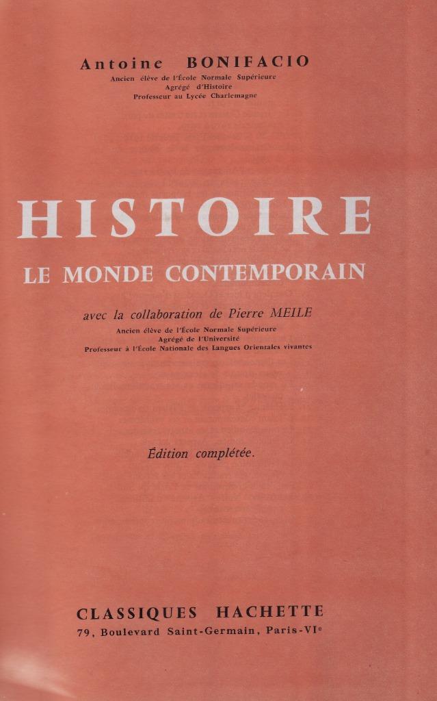 1966 Histoire Le Monde Contemporain – A. Bonifacio, Ophalen of Verzenden, Gelezen