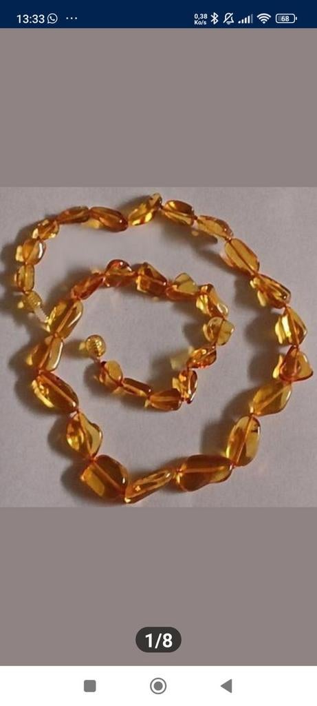 Collier en ambre couleur miel de Lituanie, Enlèvement ou Envoi, Neuf