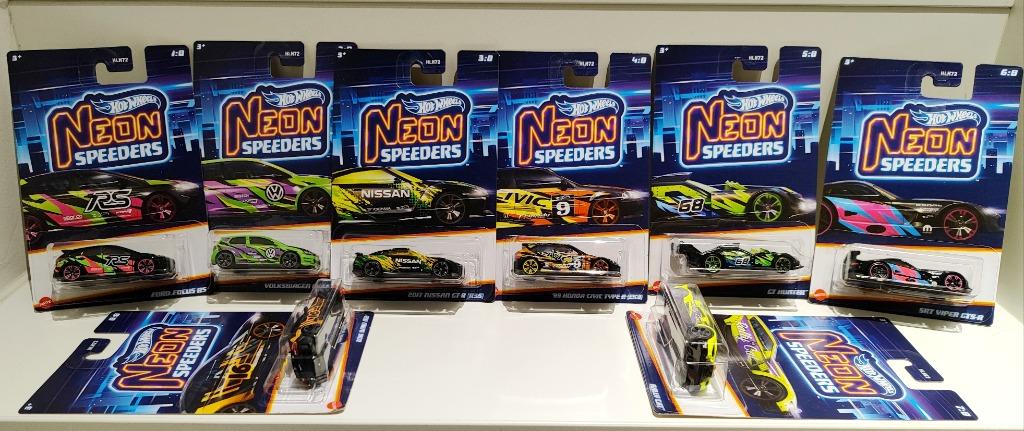 Hot Wheels Lot 8x Neon Speeders Serie 1 (2022) Long Card, Enlèvement ou Envoi