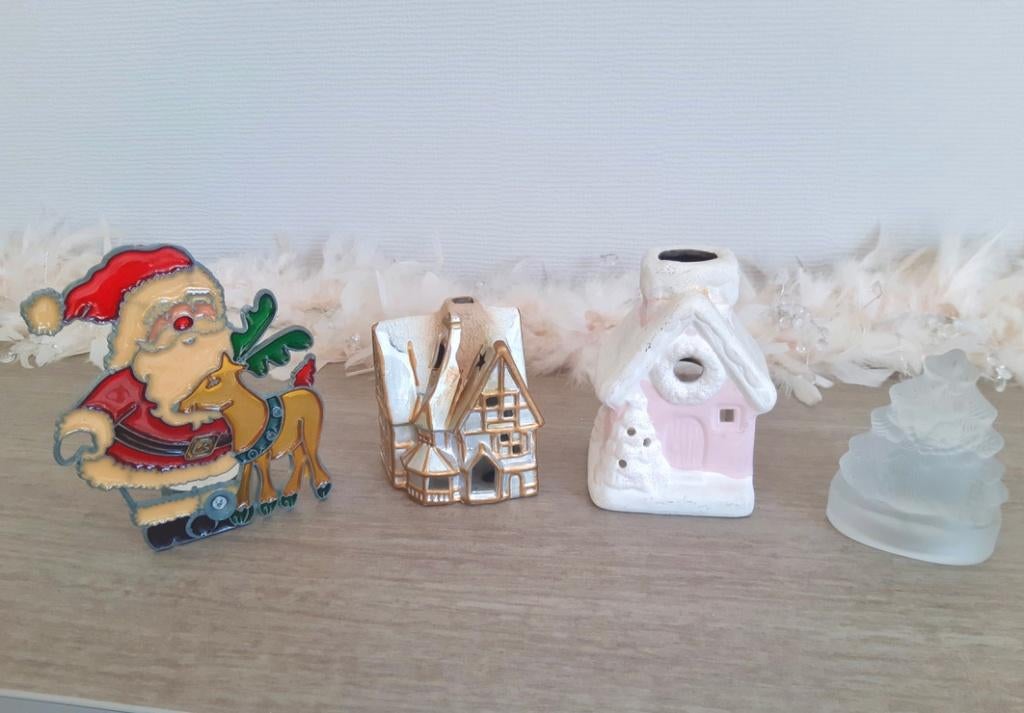 4 kerst theelichtjeshouders, Ophalen of Verzenden, Gebruikt