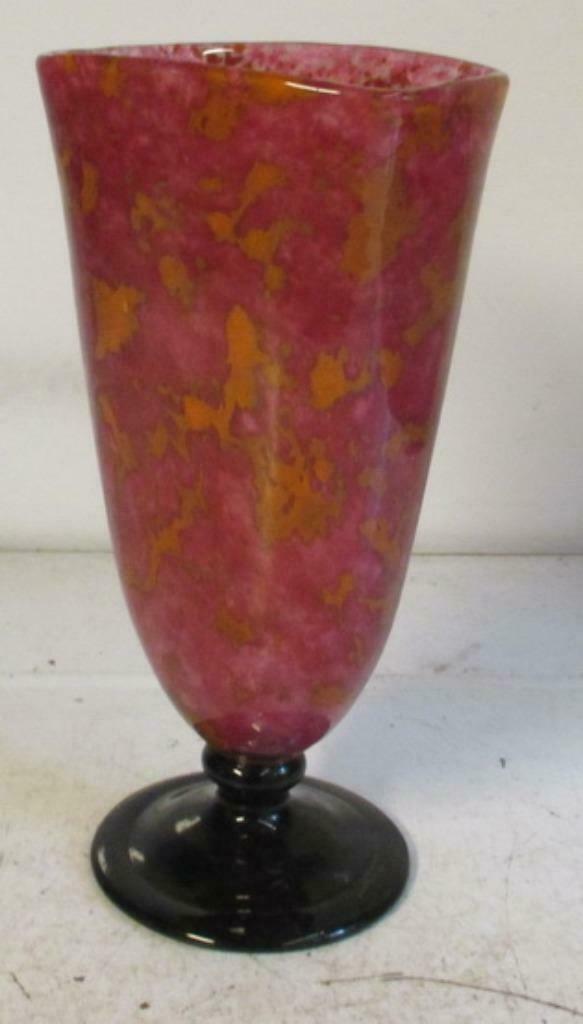 art deco pate de verre vaas Schneider apart model  22, Envoi
