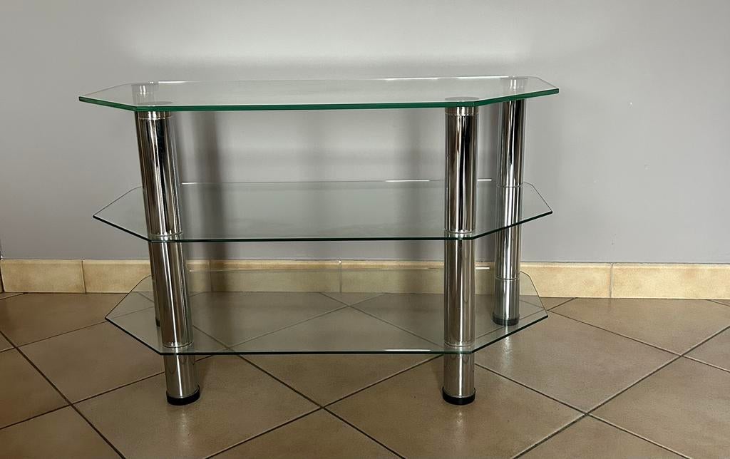 Meuble TV en verre, Ophalen, Zo goed als nieuw, Glas