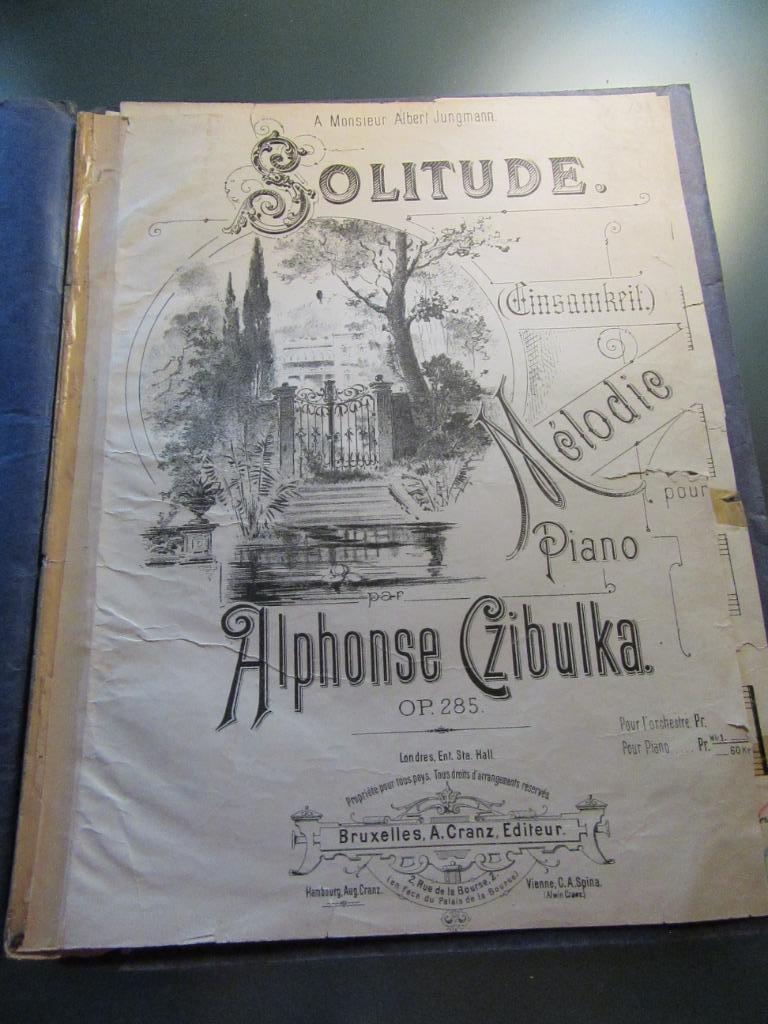 partition Solitude mélodie pour piano Alphone Czibulka op285, Enlèvement, Utilisé, Piano