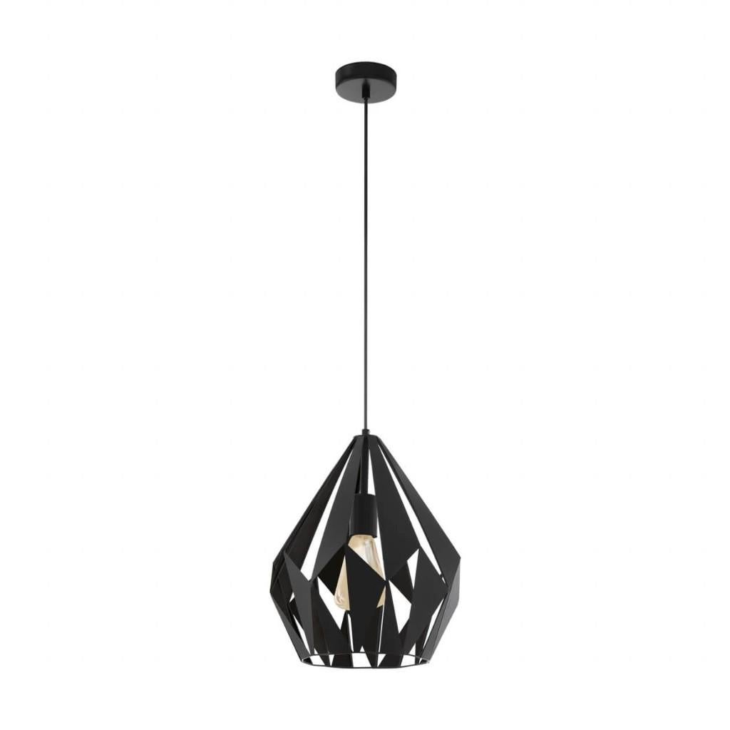 Eglo Carlton Hanglamp zwart modern retro, Ophalen, Overige materialen, Zo goed als nieuw, Vintage & modern