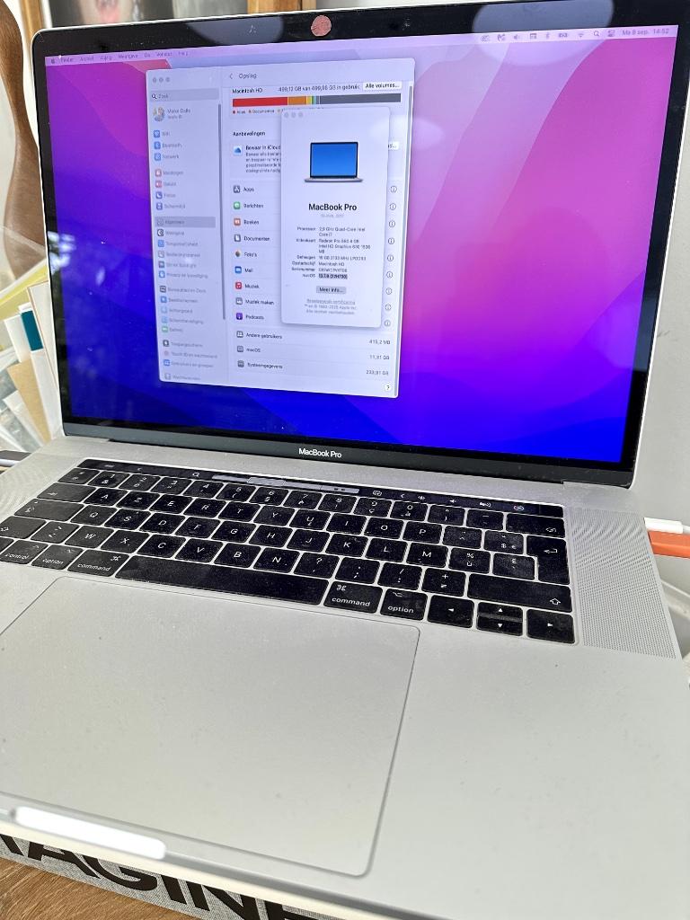 MacBook Pro (15-inch, 2017) 500GB, Enlèvement ou Envoi, 512 GB, MacBook, Utilisé