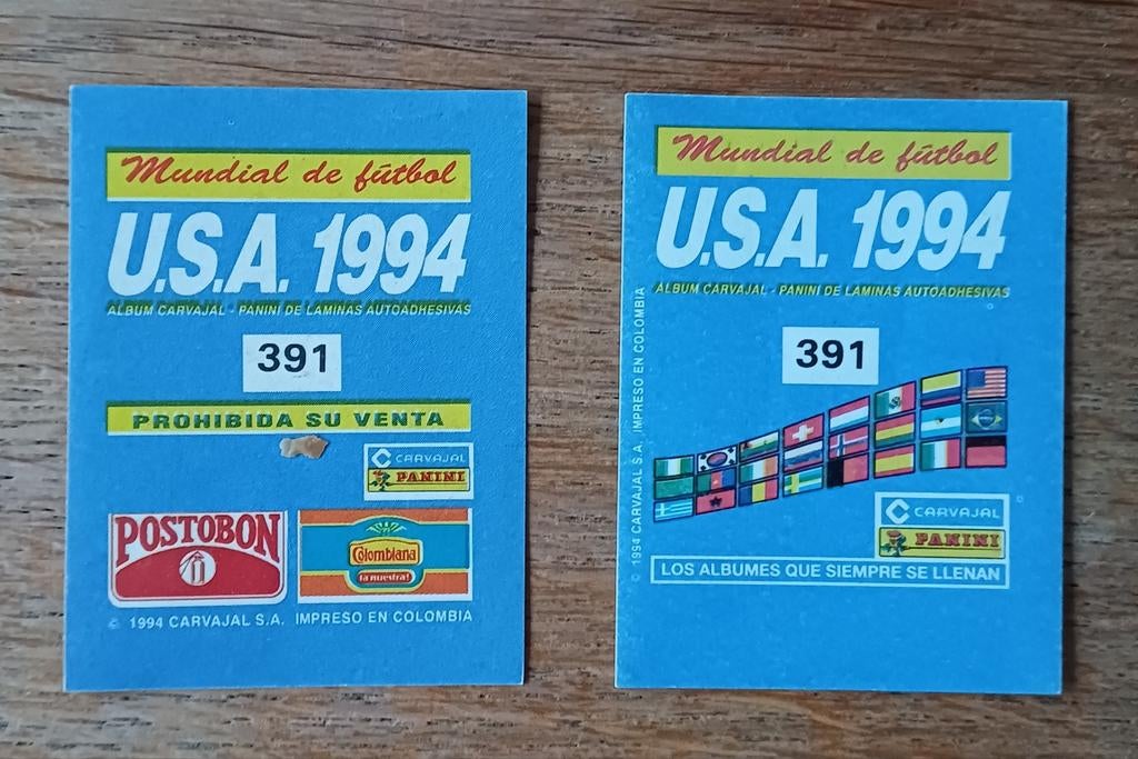 Panini USA 94 Belgium team (2 Colombia versions), Ophalen of Verzenden