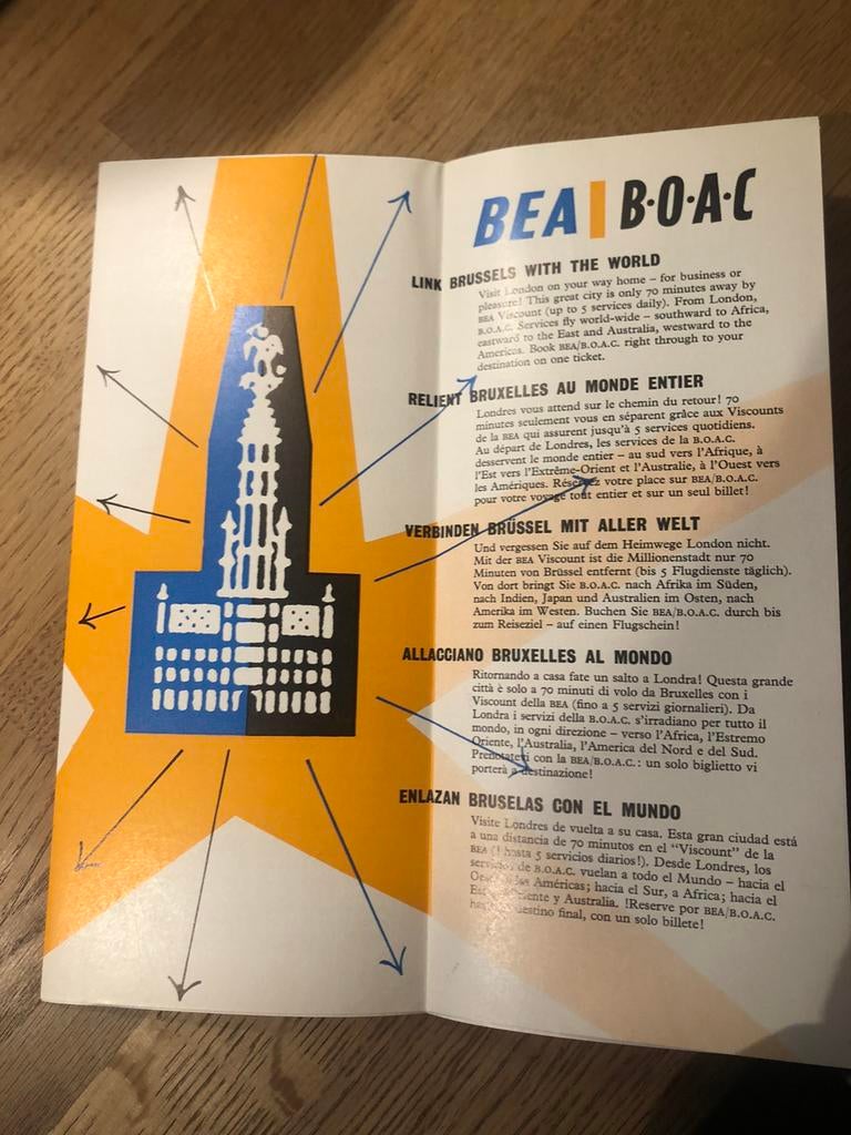 expo 1958 fly by BEA - BOAC, Verzamelen, Overige Verzamelen, Ophalen of Verzenden, Zo goed als nieuw