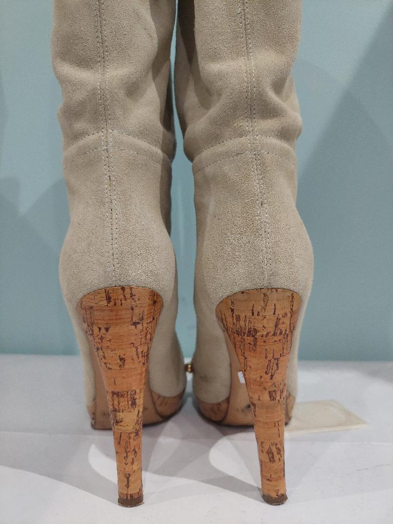 575C* Casadei - sexy bottes beiges full cuir (36), CASADEI, Beige, Porté, Bottes hautes