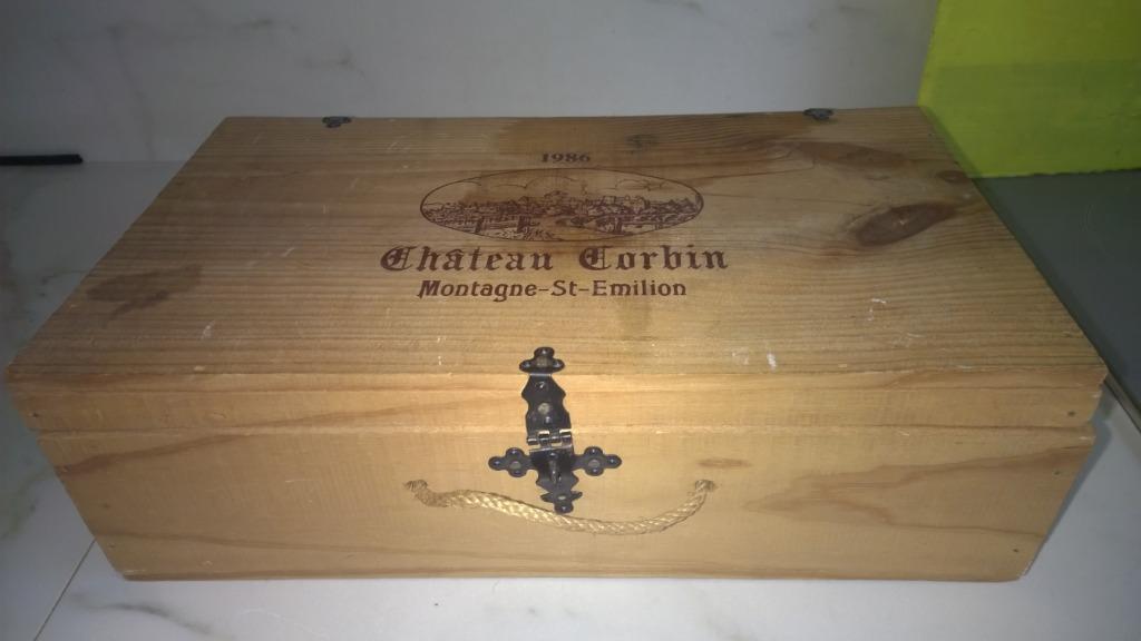 Houten wijnkistje : 1986 Chateau C  orbin, Enlèvement ou Envoi, Utilisé, France
