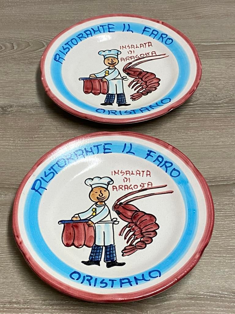2 assiettes vintage 1988  Restorante il Faro, prix : 10€, Enlèvement ou Envoi