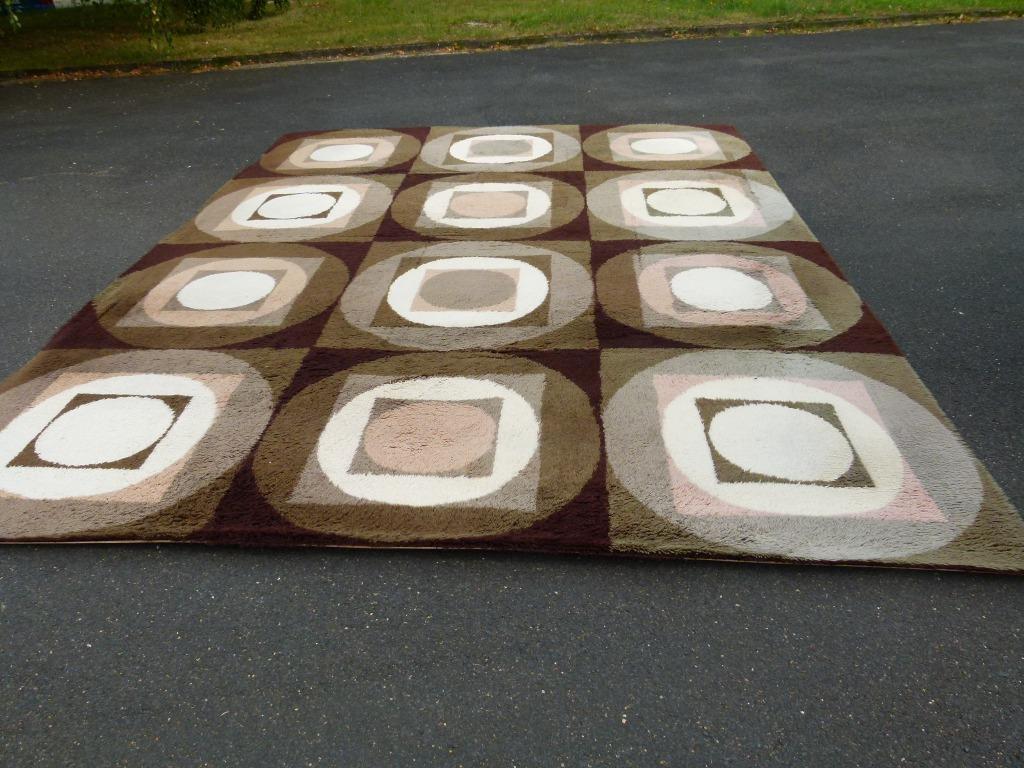 vintage xl space age vloerkleed Verner Panton 1963 Vorwerk, Huis en Inrichting, Stoffering | Tapijten en Vloerkleden, Gebruikt